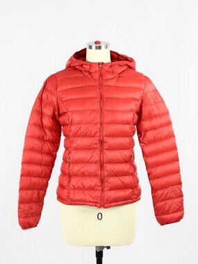 Aritzia TNA Botanie Catalina Red Down Filled Hooded Slim Puffer Jacket, Size S